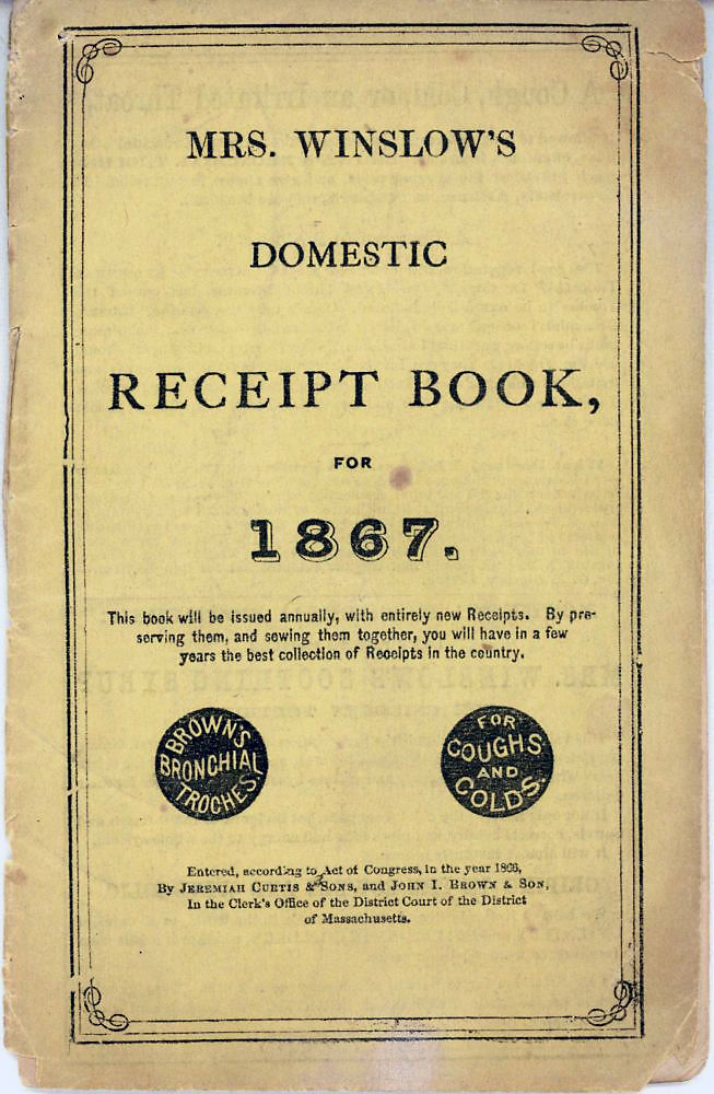 Mrs. Winslow's recipe book